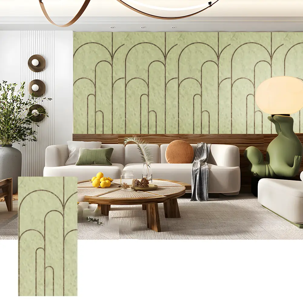 Painéis de parede acústicos PET 3D para interiores decorativos