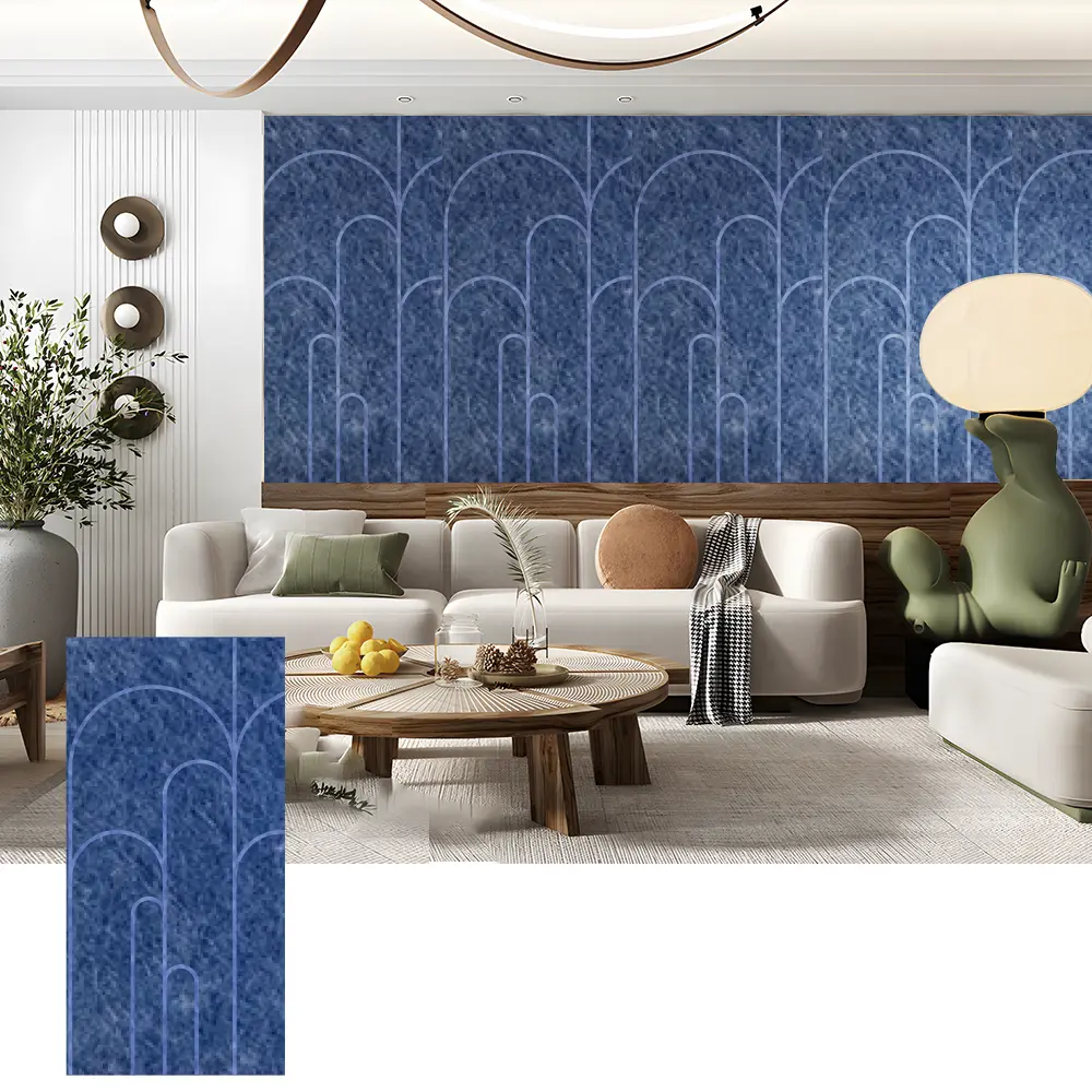 Painéis de parede acústicos PET 3D para interiores decorativos