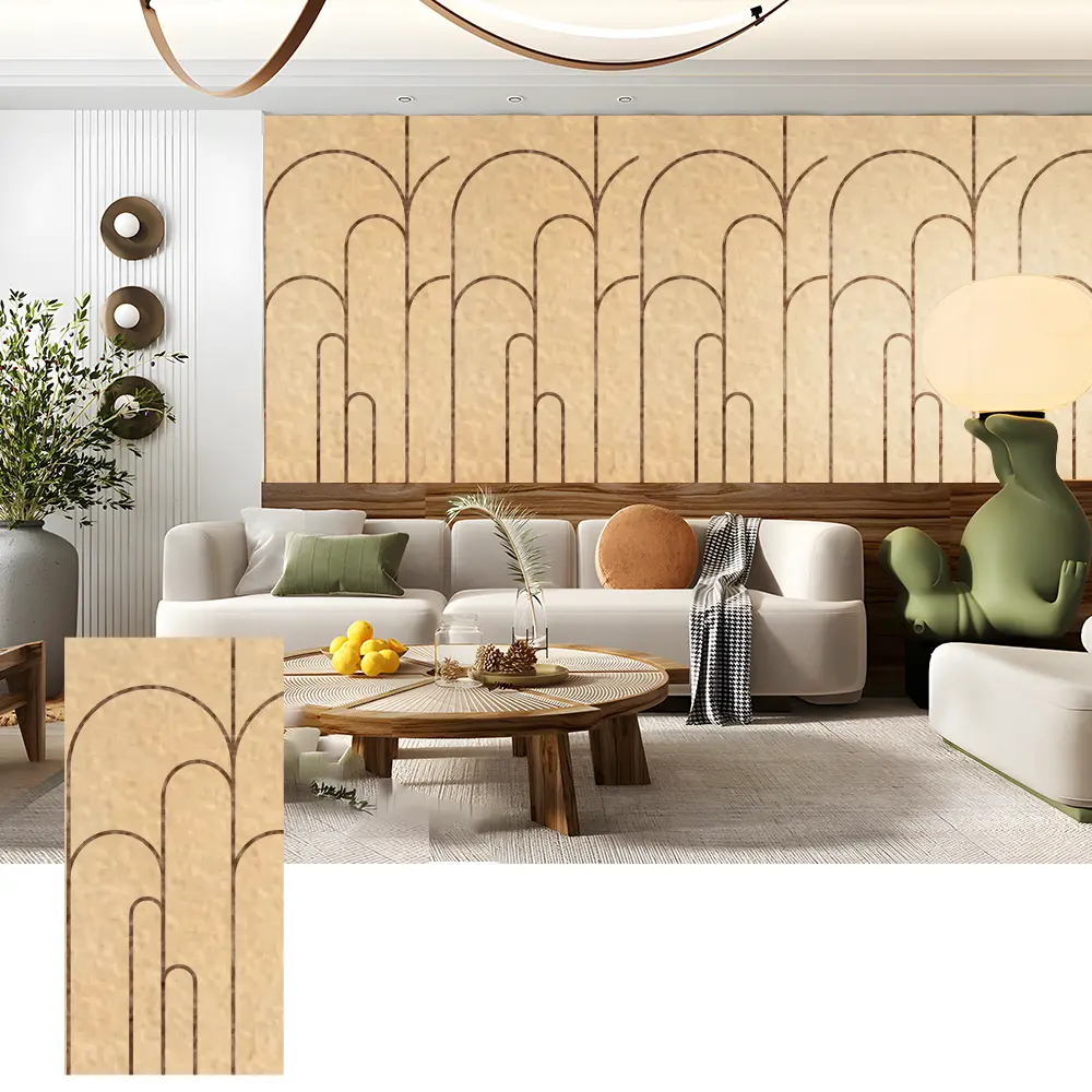 Painéis de parede acústicos PET 3D para interiores decorativos