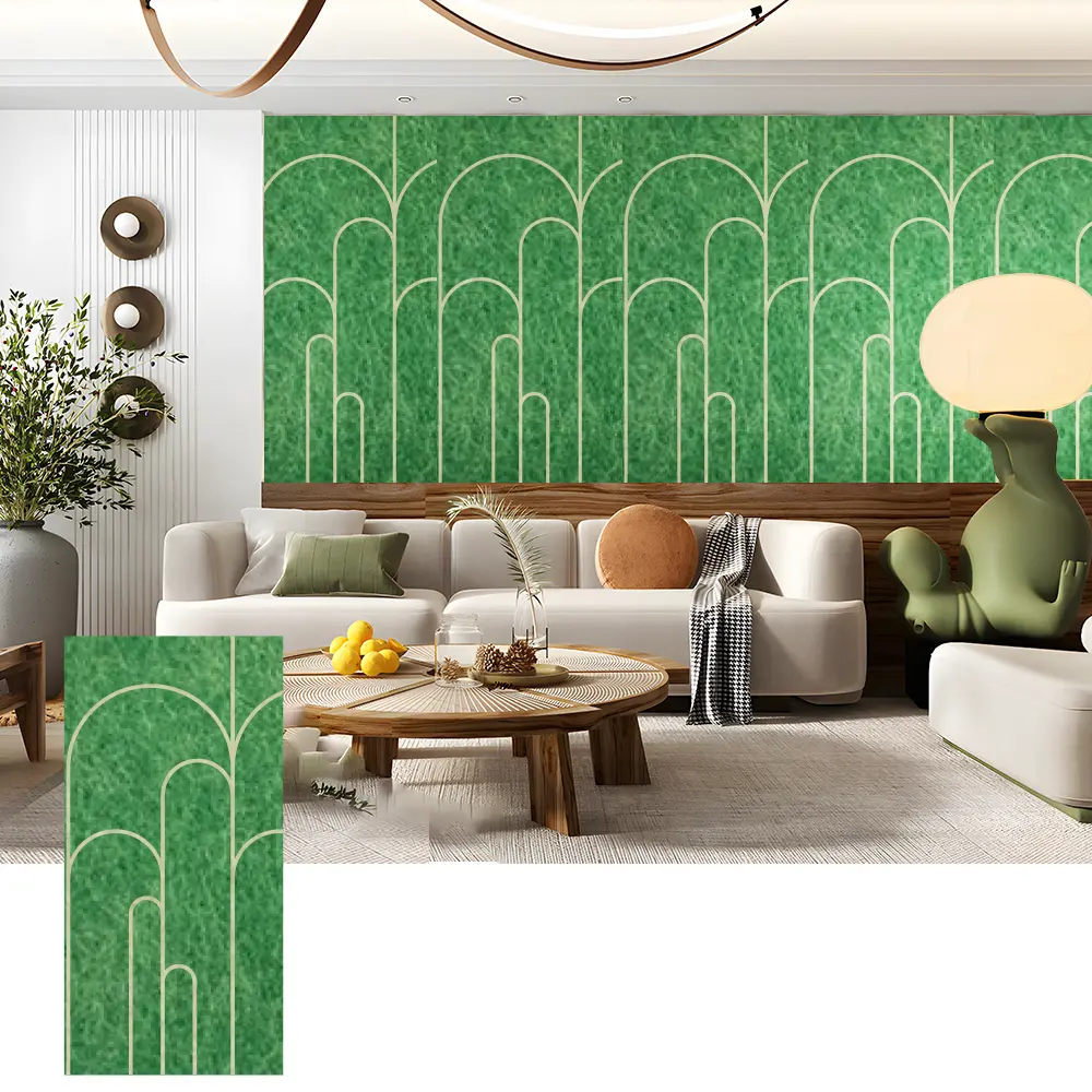 Painéis de parede acústicos PET 3D para interiores decorativos