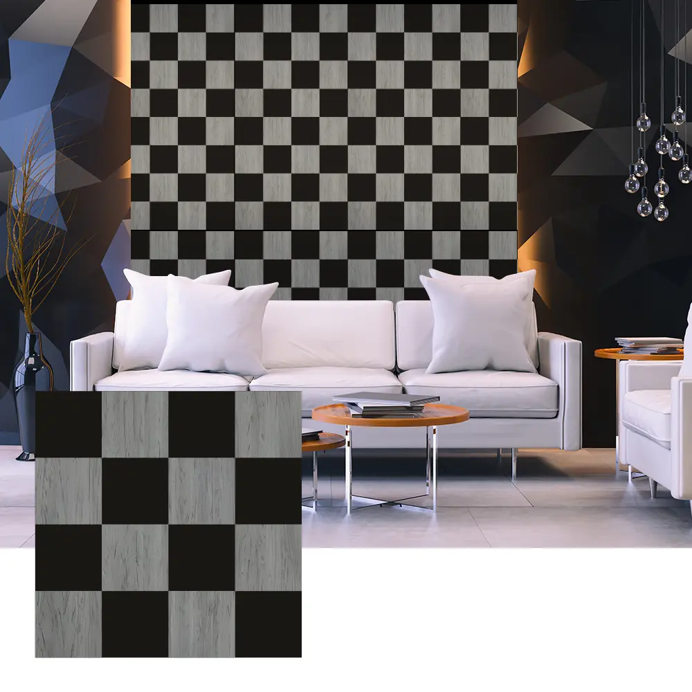 Painéis acústicos de folheado de madeira 3D para design de paredes interiores