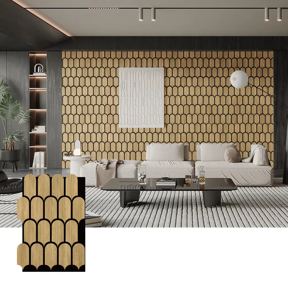 Painéis acústicos de madeira para design de paredes interiores Painéis acústicos de madeira para design de paredes interiores