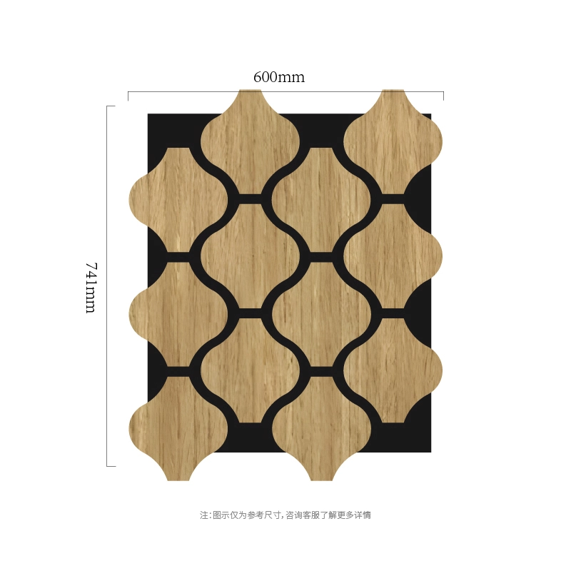 Painel de parede acústico modular de MDF-on-PET Clover Chain