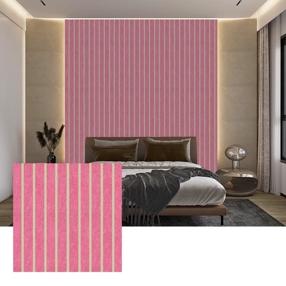 Painéis acústicos PET coloridos para decoração de paredes interiores