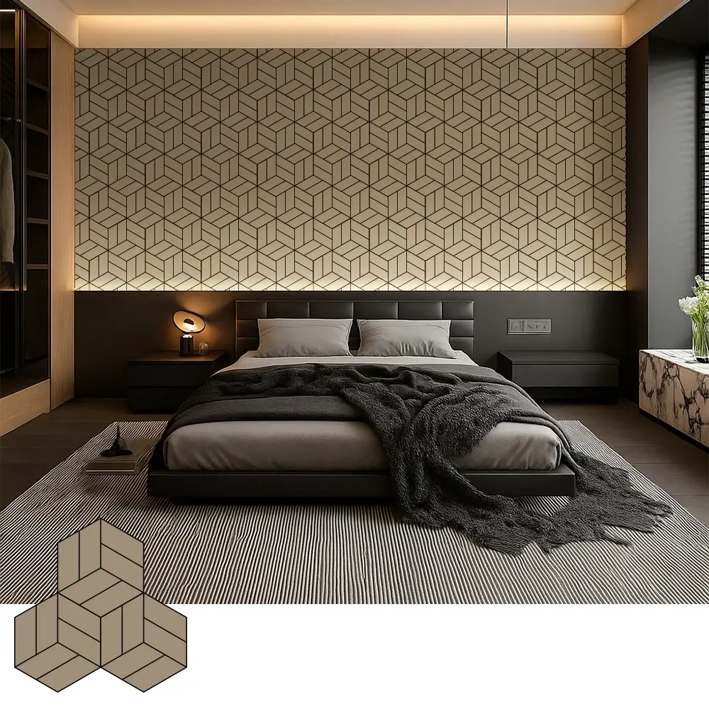 Painéis acústicos decorativos de folheado de madeira para interiores modernos