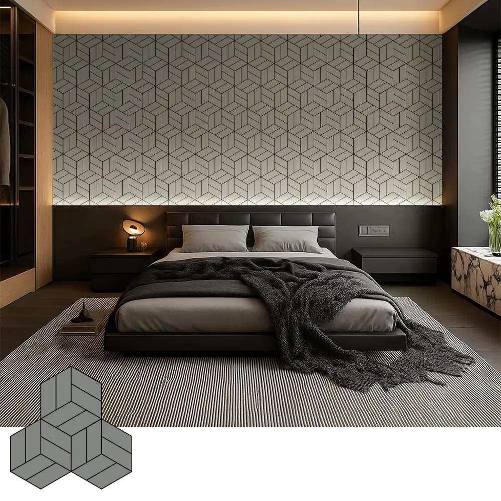 Painéis acústicos decorativos de folheado de madeira para interiores modernos