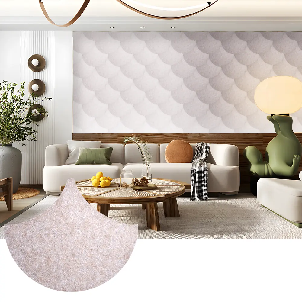 Painéis acústicos PET decorativos para espaços de parede elegantes