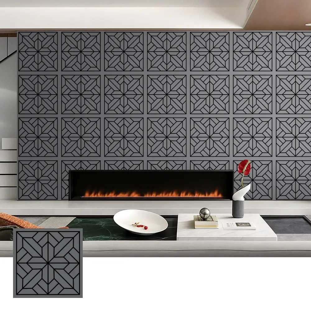 Painéis acústicos decorativos de folheado de madeira para uso interno Painéis acústicos decorativos de folheado de madeira para uso interno