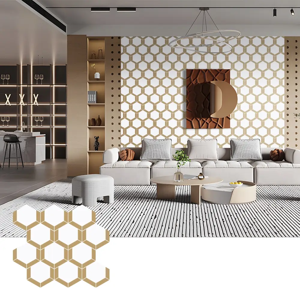Fácil instalação de painéis acústicos de feltro PET para decoração de parede
