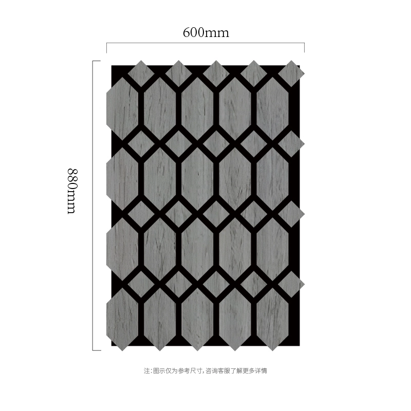 Painel de parede acústico de MDF-on-PET com treliça hexagonal facetada Painel de parede acústico de MDF-on-PET com treliça hexagonal facetada