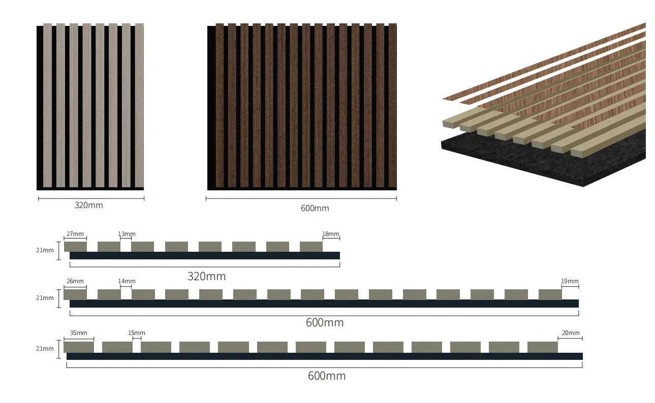 Acoustic Wood Veneer Wall Panels for Home Theater Interiors