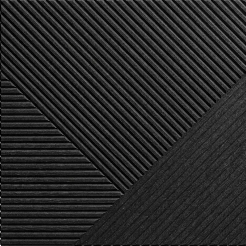 Painel de ébano de carvão PET com ranhuras impressas em UV Wonear 3D Painel de ébano de carvão PET com ranhuras impressas em UV Wonear 3D