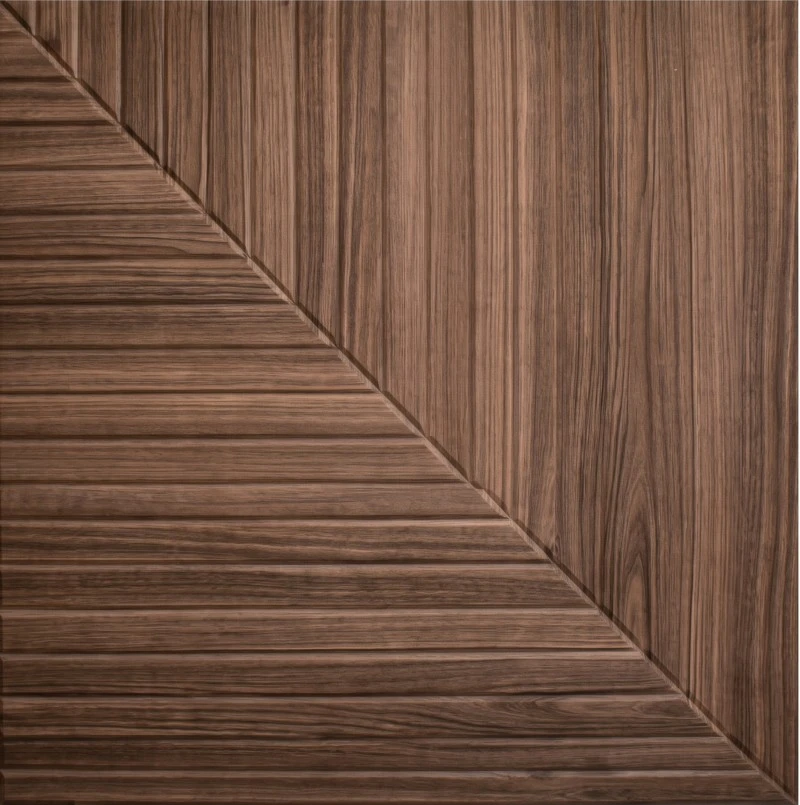 Painel de nogueira natural PET ranhurado com impressão UV 3D Wonear Painel de nogueira natural PET ranhurado com impressão UV 3D Wonear
