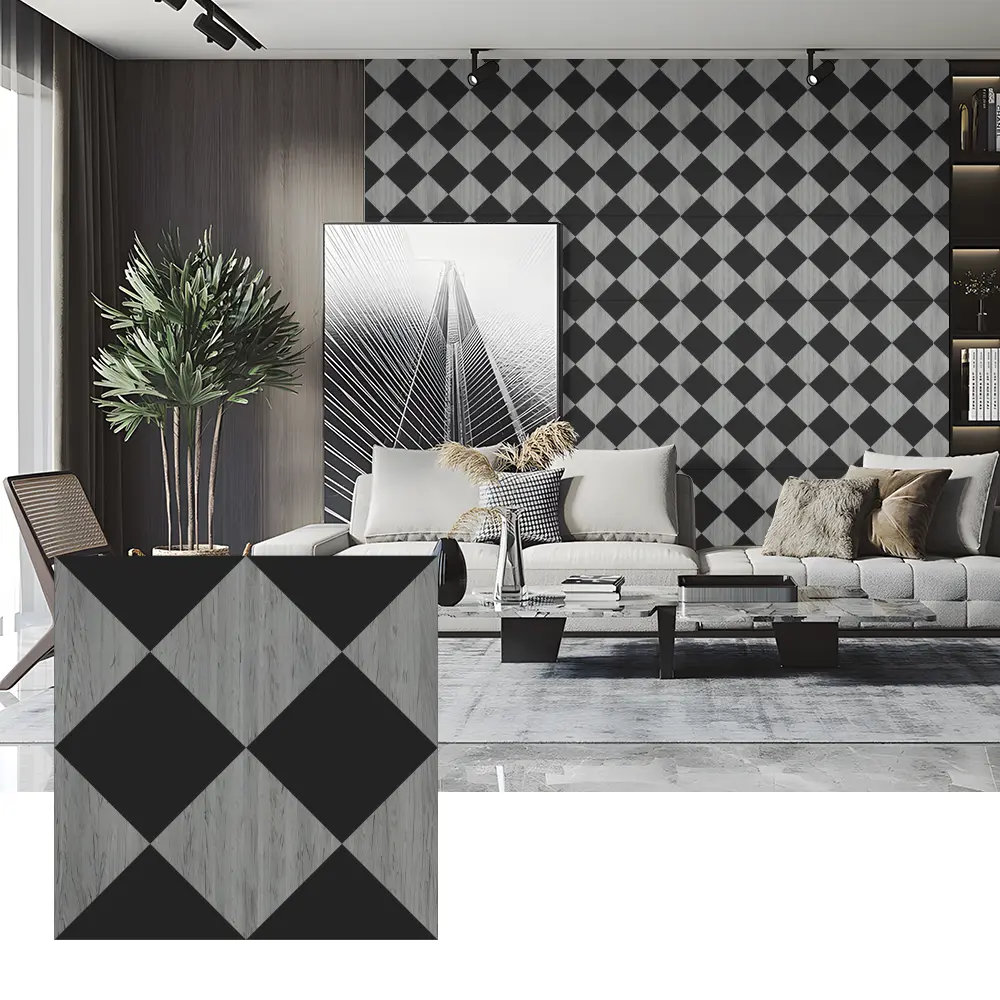 Painéis acústicos folheados de madeira para decoração de parede de quarto